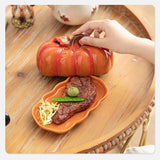 Cute and Novel Pumpkin with Lid Ceramic Dining Plate Snack Plate Kitchen Utensils Restaurant Utensils New Year's Festival Gifts - Julia M LifeStyles