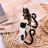 Cute Black Cat Glass Coffee Mug Set - Kawaii Japanese Style - Julia M LifeStyles