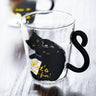 Cute Black Cat Glass Coffee Mug Set - Kawaii Japanese Style - Julia M LifeStyles