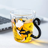 Cute Black Cat Glass Coffee Mug Set - Kawaii Japanese Style - Julia M LifeStyles