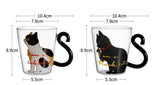 Cute Black Cat Glass Coffee Mug Set - Kawaii Japanese Style - Julia M LifeStyles