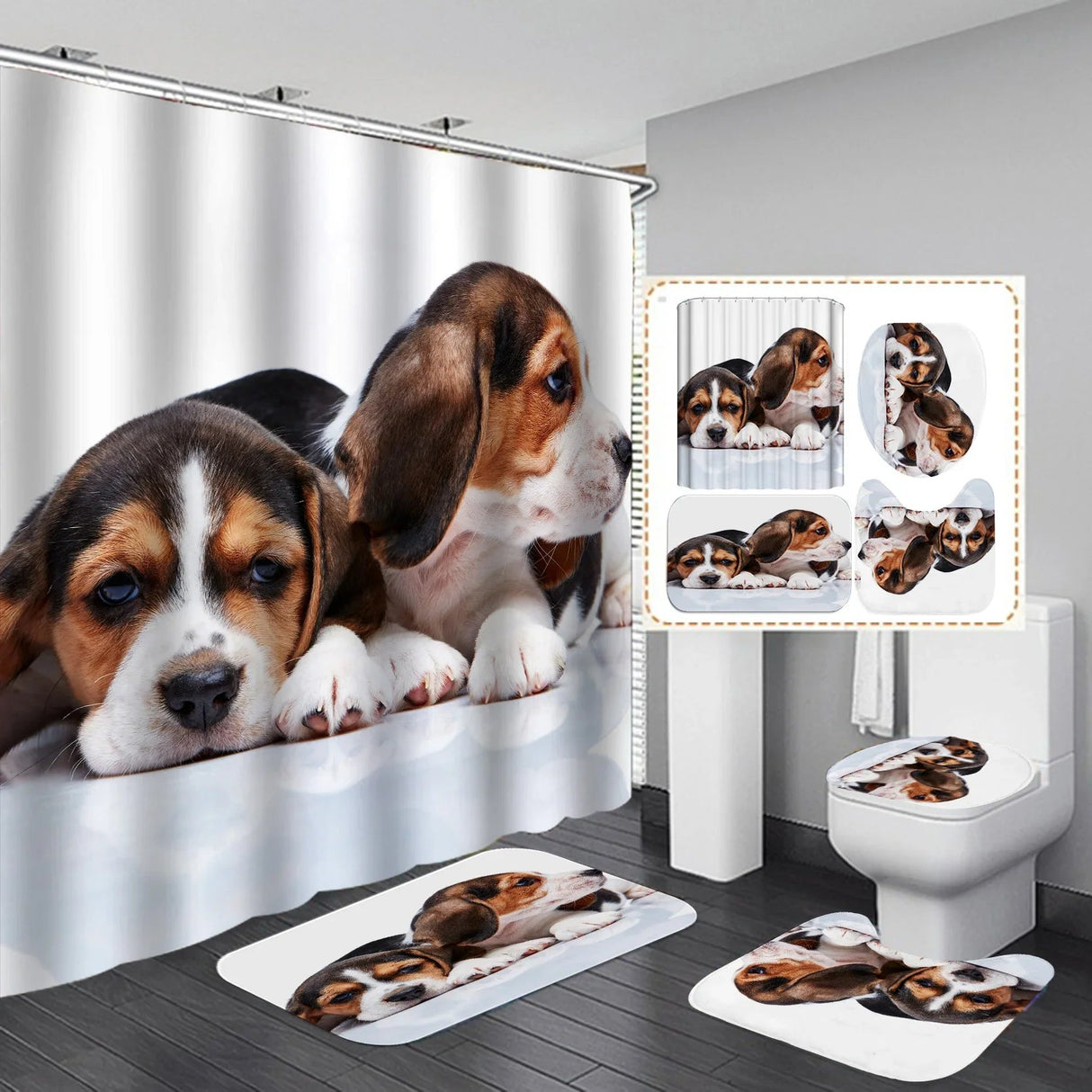 Labrador Love Waterproof Shower Curtain Set - Julia M LifeStyles