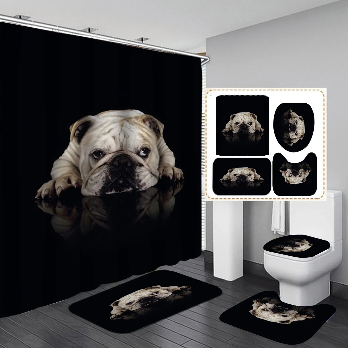 Cute Dog Digital Print Labrador Shower Curtain Waterproof Bathroom Curtain Set with Hooks Home Decor Bathroom Curtains - Julia M LifeStyles