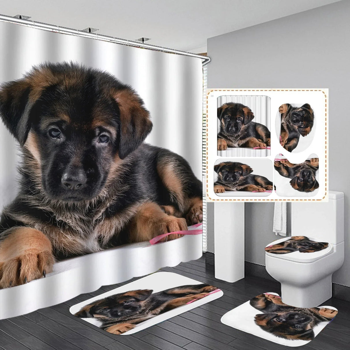 Labrador Love Waterproof Shower Curtain Set - Julia M LifeStyles