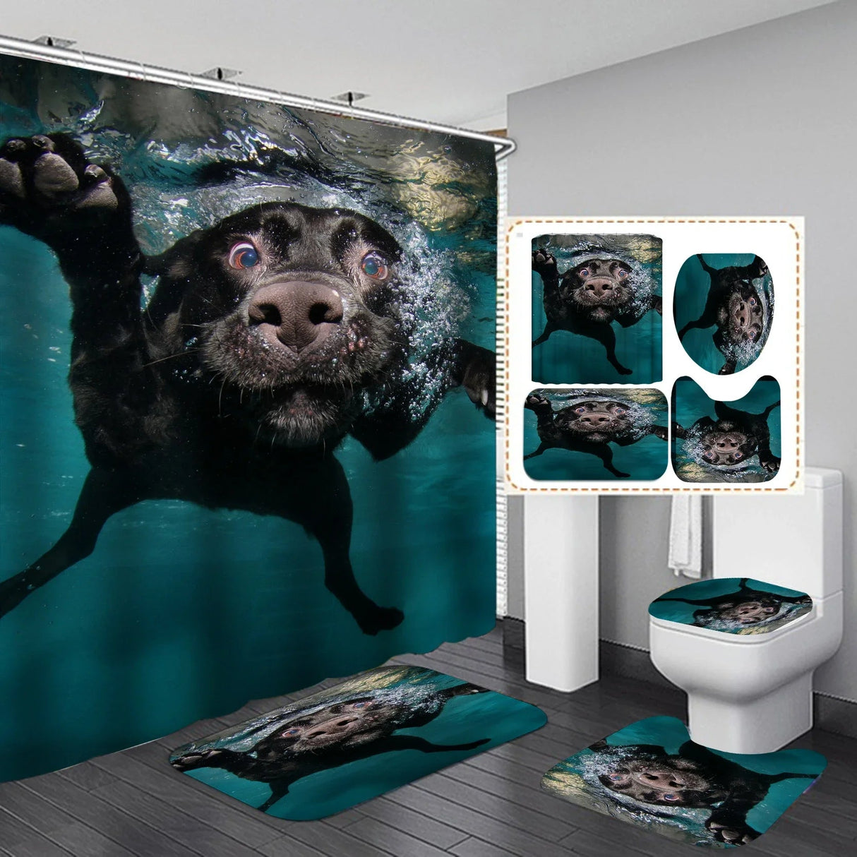 Labrador Love Waterproof Shower Curtain Set - Julia M LifeStyles