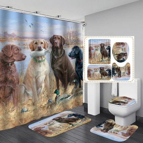 Labrador Love Waterproof Shower Curtain Set - Julia M LifeStyles