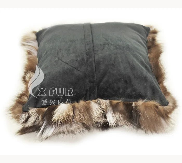 CX-D-96B New Products Silver Fox Fur Red Fox Fur Sofa Cushion Cover - Julia M LifeStyles