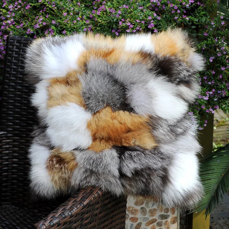 CX-D-96B New Products Silver Fox Fur Red Fox Fur Sofa Cushion Cover - Julia M LifeStyles