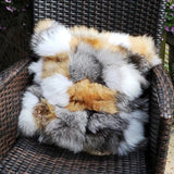 CX - D - 96B New Products Silver Fox Fur Red Fox Fur Sofa Cushion Cover - Julia M LifeStyles