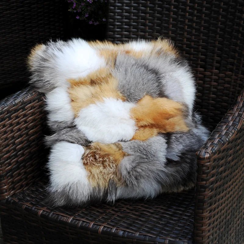 CX-D-96B New Products Silver Fox Fur Red Fox Fur Sofa Cushion Cover - Julia M LifeStyles