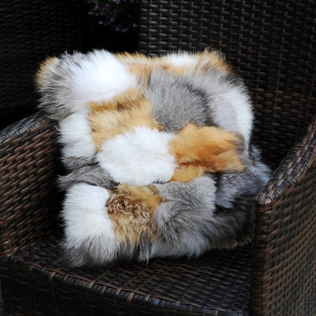 CX - D - 96B New Products Silver Fox Fur Red Fox Fur Sofa Cushion Cover - Julia M LifeStyles