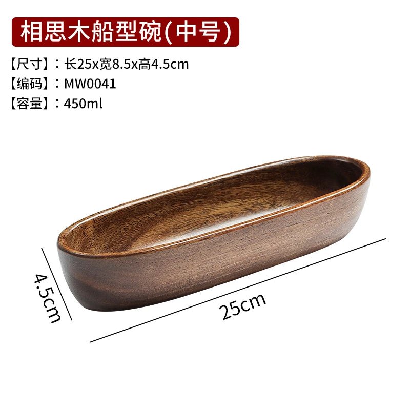 CZSAE Wooden Boat - shaped Fruit & Nut Bowl 🌳 - Julia M LifeStyles