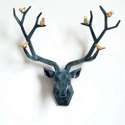 Deer Head 3d Wall Decor Resin Statue Christmas ornaments Accessories - Julia M LifeStyles