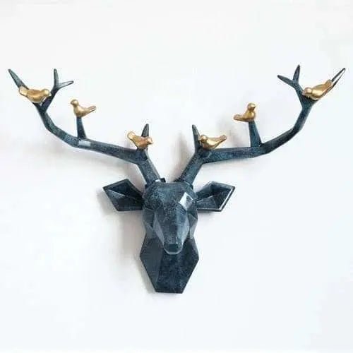 Deer Head 3d Wall Decor Resin Statue Christmas ornaments Accessories - Julia M LifeStyles