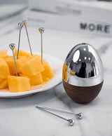 Egg Shape Toothpick Holder Stainless Steel Luxury Personality Party Bar Restaurant Dining Table Portable Metal Picks Container - Julia M LifeStyles