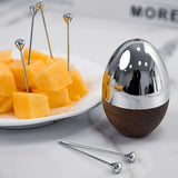 Egg Shape Toothpick Holder Stainless Steel Luxury Personality Party Bar Restaurant Dining Table Portable Metal Picks Container - Julia M LifeStyles