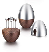 Egg Shape Toothpick Holder Stainless Steel Luxury Personality Party Bar Restaurant Dining Table Portable Metal Picks Container - Julia M LifeStyles