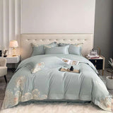 Egyptian cotton Floral embroidered quilt cover Set | King Queen - Julia M LifeStyles
