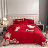 Egyptian cotton Floral embroidered quilt cover Set | King Queen - Julia M LifeStyles