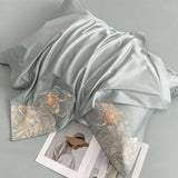 Egyptian cotton Floral embroidered quilt cover Set | King Queen - Julia M LifeStyles