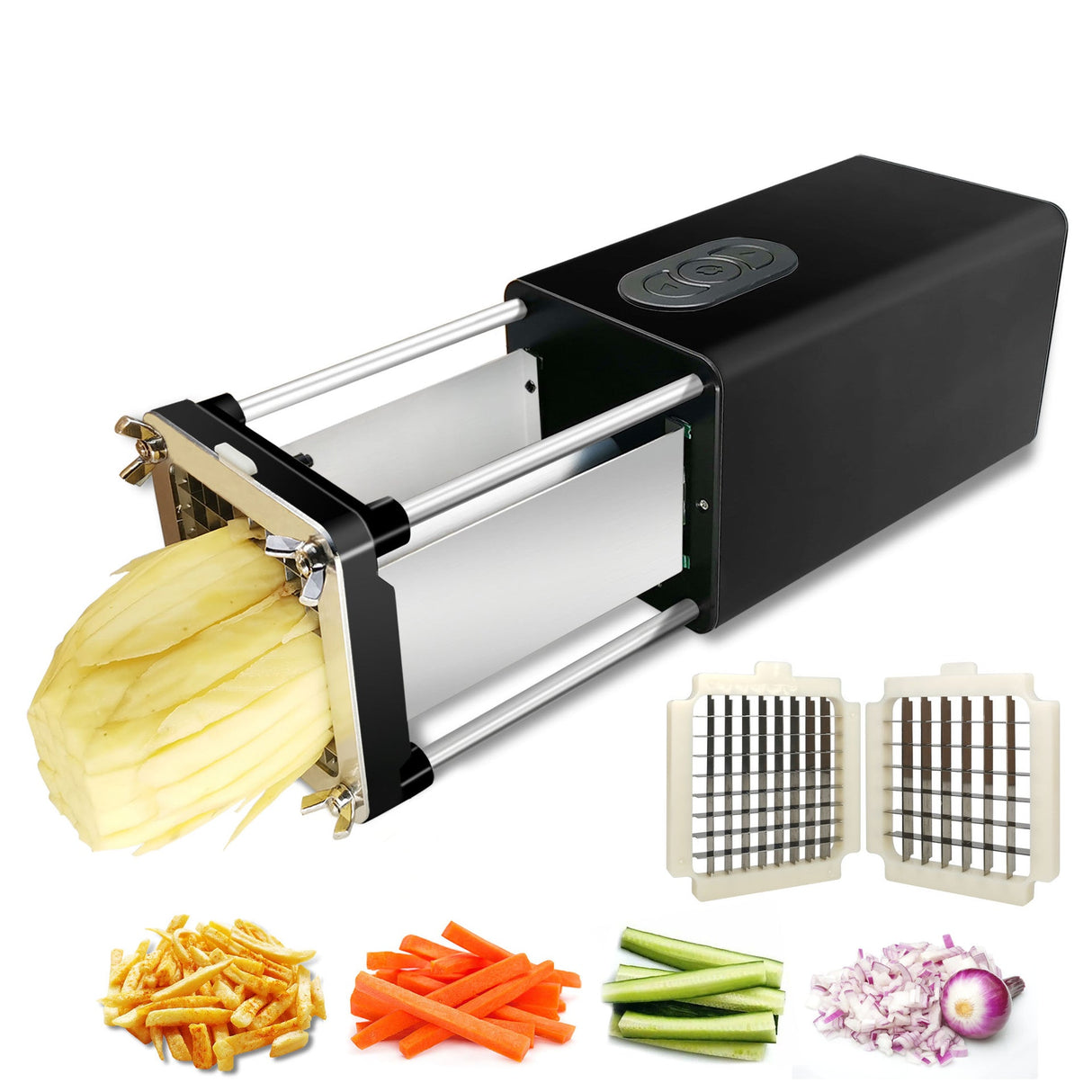 Electric French Fry Cutter with Stainless Steel Blades - Time - Saving and Safe - Julia M LifeStyles