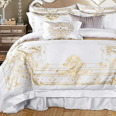 Elegance in Cotton: Luxurious Embroidered Duvet Cover Set - Julia M LifeStyles