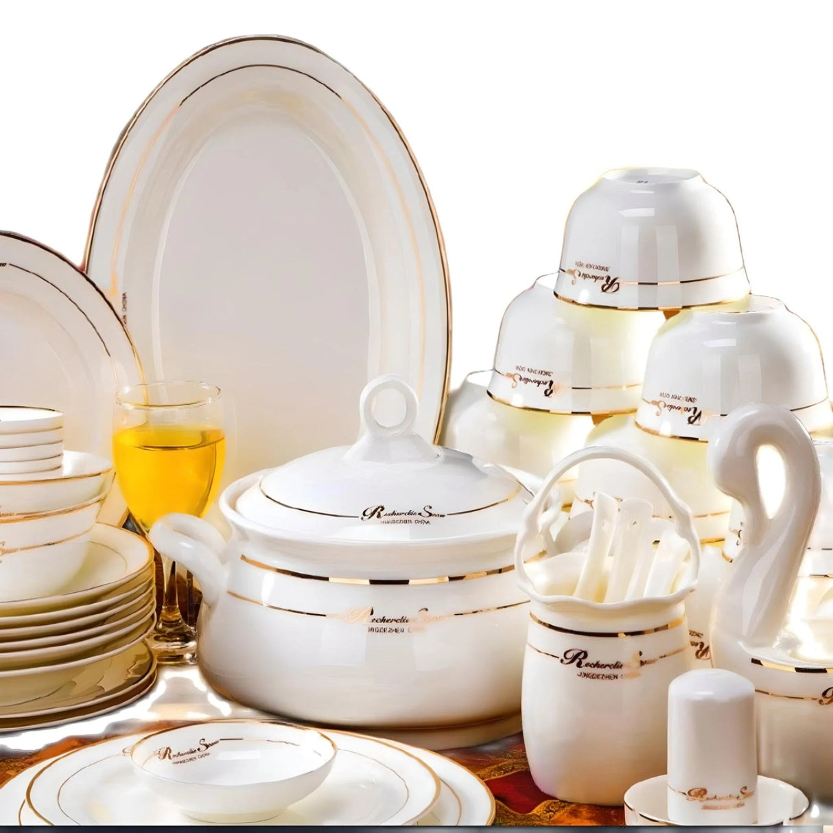 Elegant 60 - Piece Fine Bone China Dinner Set - Julia M LifeStyles