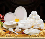 Elegant 60-Piece Fine Bone China Dinner Set Dinnerware Sets Julia M Home & Kitchen   