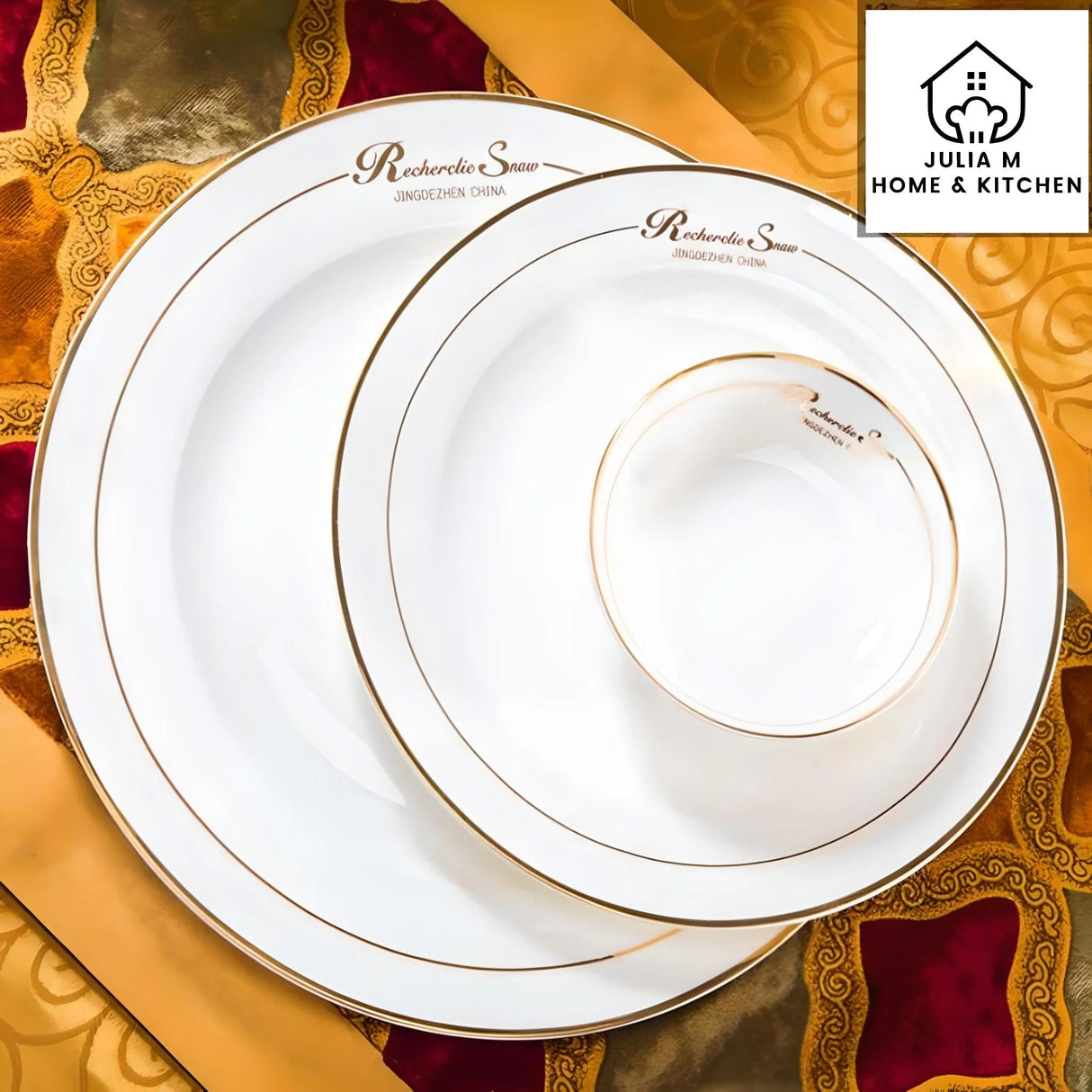 Elegant 60 - Piece Fine Bone China Dinner Set - Julia M LifeStyles