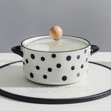 Elegant Binaural Ceramic Noodle Bowl with Lid for Instant Meals - Julia M LifeStyles