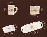 Elegant Black/White Ceramic Bathroom Set: Dispenser, Cup, Holder & More - Julia M LifeStyles