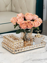 Elegant Crystal Tissue Box and Remote Control Holder - Julia M LifeStyles