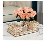 Elegant Crystal Tissue Box and Remote Control Holder - Julia M LifeStyles