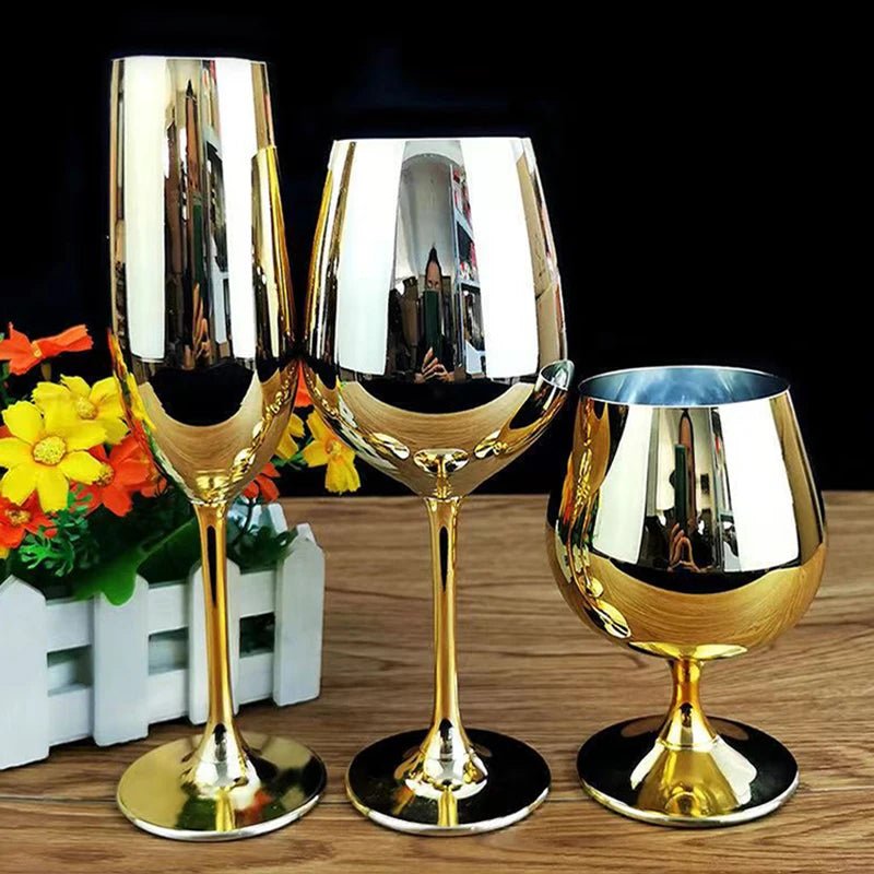 Elegant Electroplated Gold Crystal Champagne Glass - Julia M LifeStyles