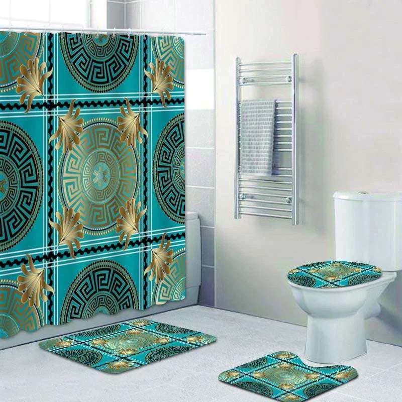 Elegant Geometric Meander Mandala Bathroom Set - Julia M LifeStyles