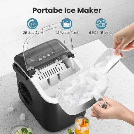 Elegant Ice Master: Self - Cleaning, 26Lbs/24H 🌟 - Julia M LifeStyles