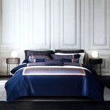 Elegant Italian Cotton Geometric Satin Bedding Set - Julia M LifeStyles