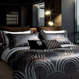 Elegant Italian Cotton Geometric Satin Bedding Set - Julia M LifeStyles