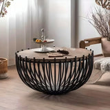 Elegant Round Metal Coffee Table coffee tables Julia M Home & Kitchen B 82.5X82.5X46.5CM  