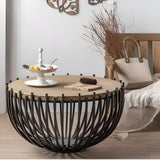 Elegant Round Metal Coffee Table coffee tables Julia M Home & Kitchen   