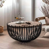 Elegant Round Metal Coffee Table - Julia M LifeStyles