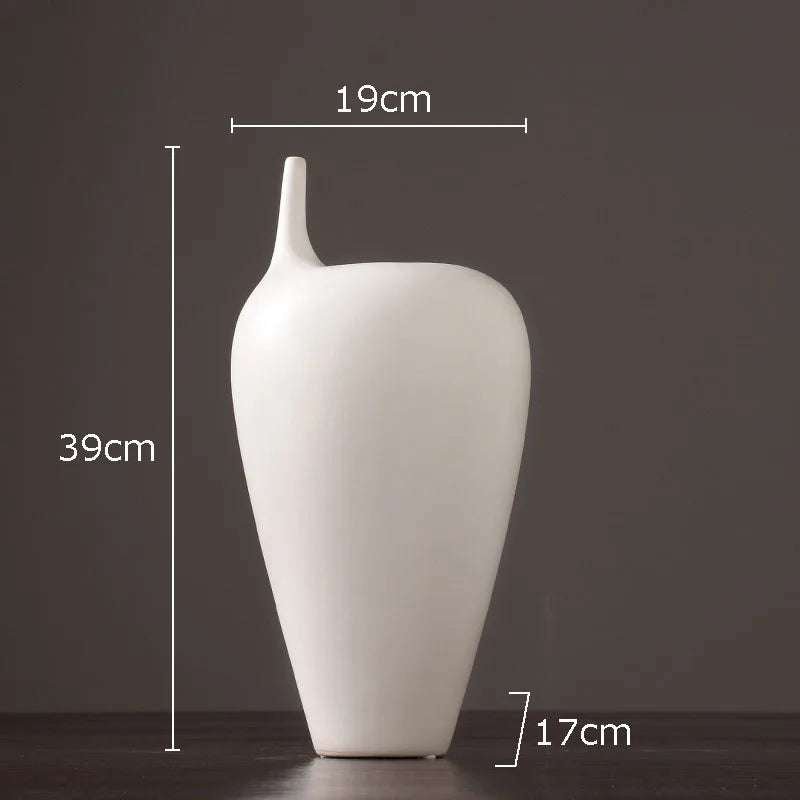 Elegant White Ceramic Vase - Julia M LifeStyles