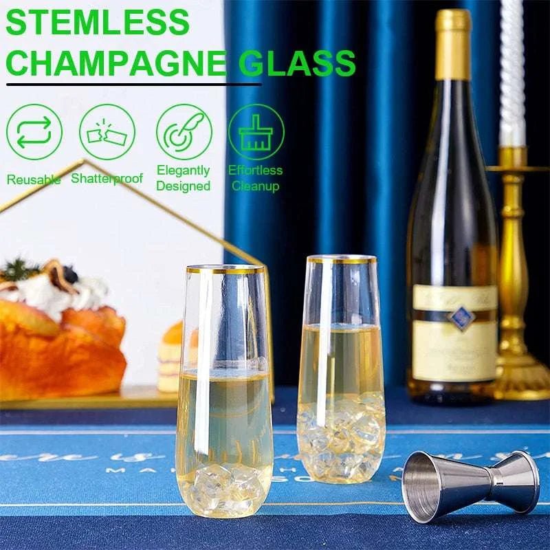 Elevate Collection: Shatterproof and Reusable Champagne and Whiskey Glasses - Julia M LifeStyles