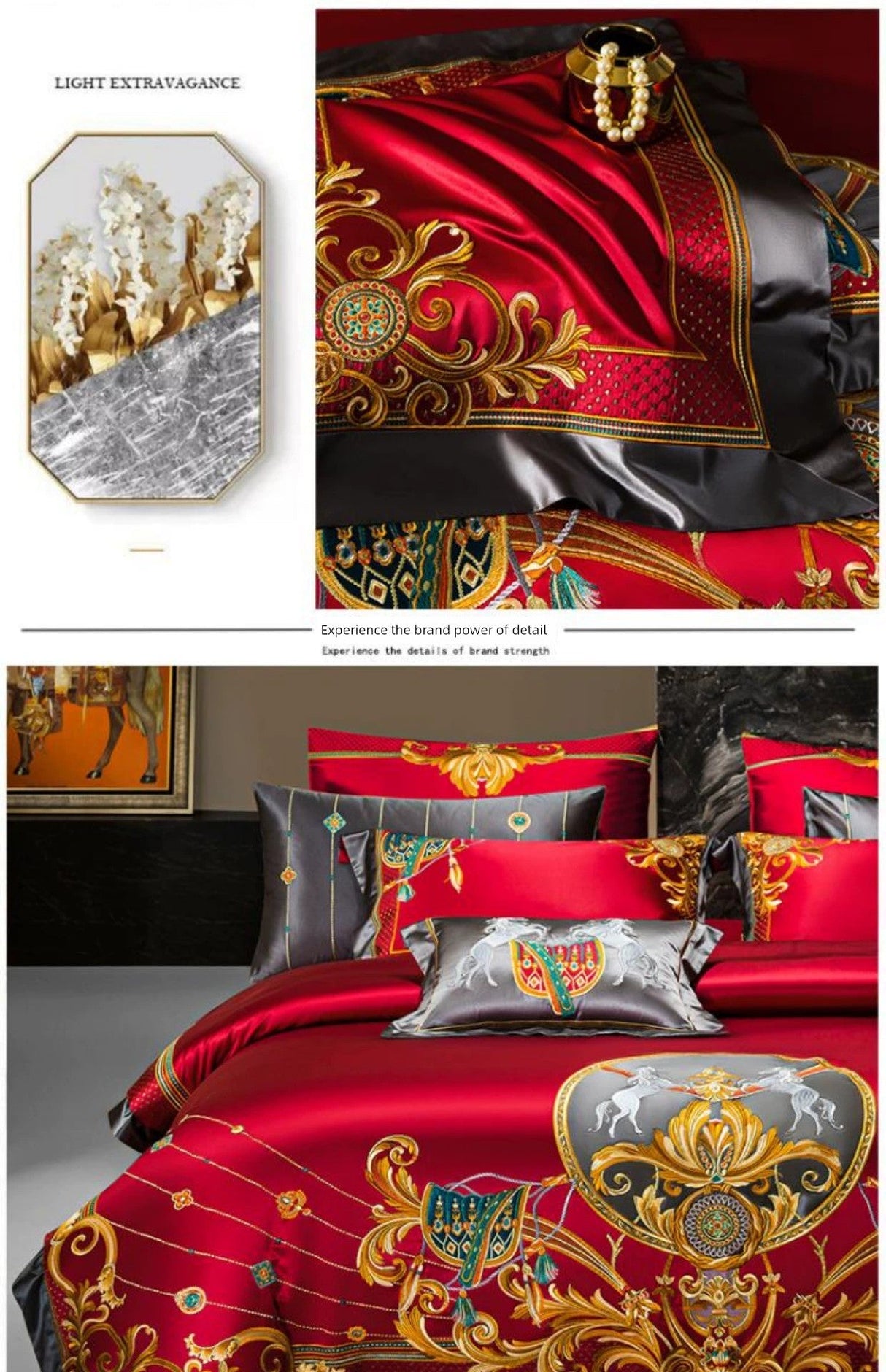 European Embroidery Palace Style Silk Cotton Bedspread Set for 1.8M Bed - Julia M LifeStyles