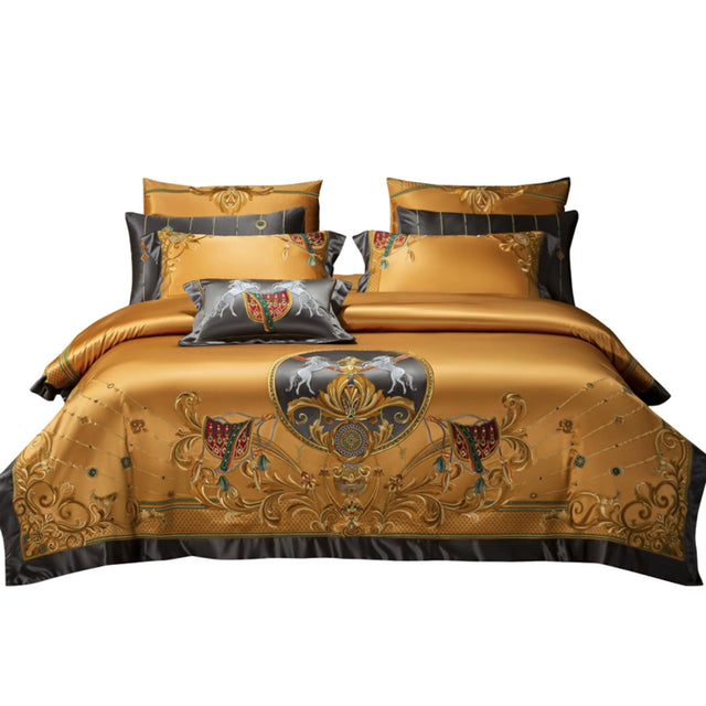 European Embroidery Palace Style Silk Cotton Bedspread Set for 1.8M Bed - Julia M LifeStyles