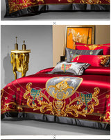 European Embroidery Palace Style Silk Cotton Bedspread Set for 1.8M Bed - Julia M LifeStyles