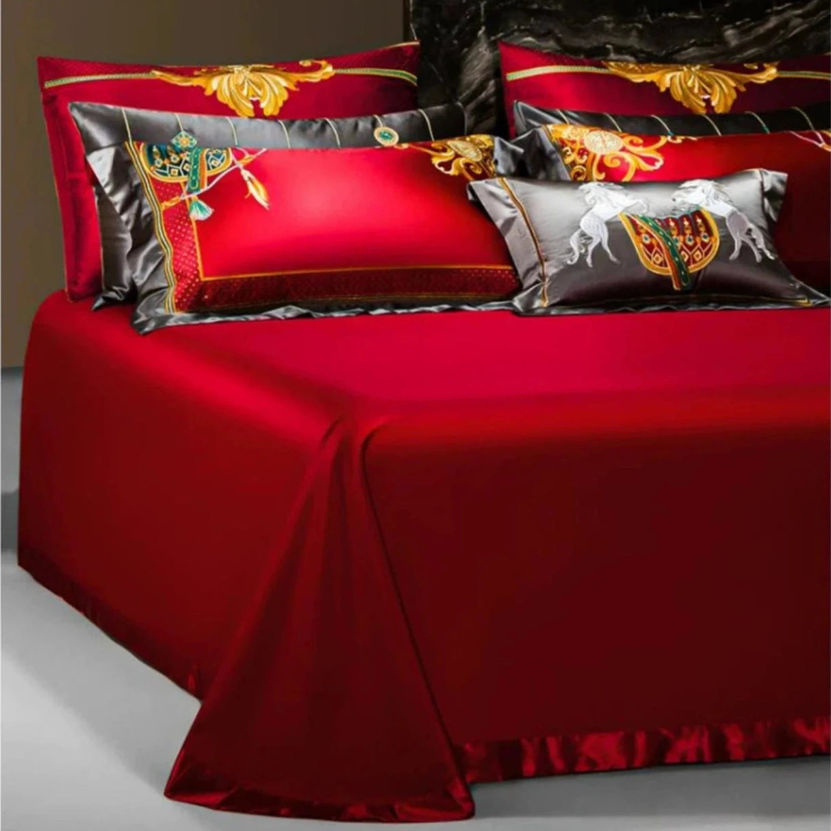 European Embroidery Palace Style Silk Cotton Bedspread Set for 1.8M Bed - Julia M LifeStyles