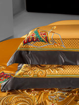 European Embroidery Palace Style Silk Cotton Bedspread Set for 1.8M Bed - Julia M LifeStyles