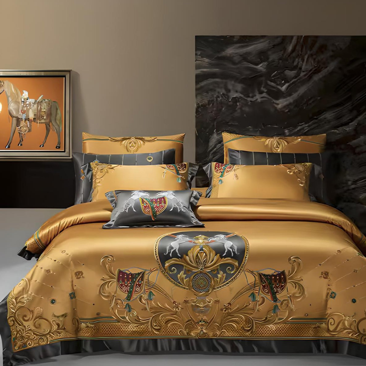 European Embroidery Palace Style Silk Cotton Bedspread Set for 1.8M Bed - Julia M LifeStyles