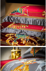 European Embroidery Palace Style Silk Cotton Bedspread Set for 1.8M Bed - Julia M LifeStyles